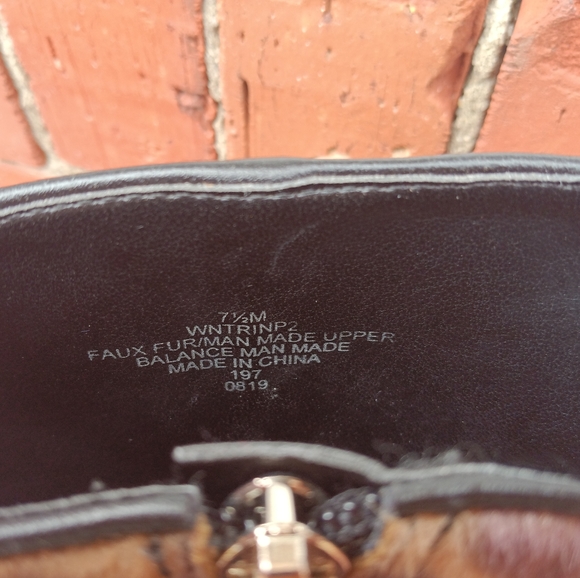 Nine West Brown & Tan Leopard Faux Fur Ankle Booties Women's Size 7.5 - Picture 14 of 14